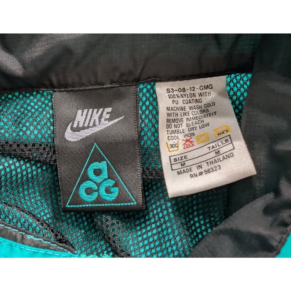 Vintage 90s Nike ACG Windbreaker Jacket Teal Green Nylon Men's Size M - Picture 5 of 5
